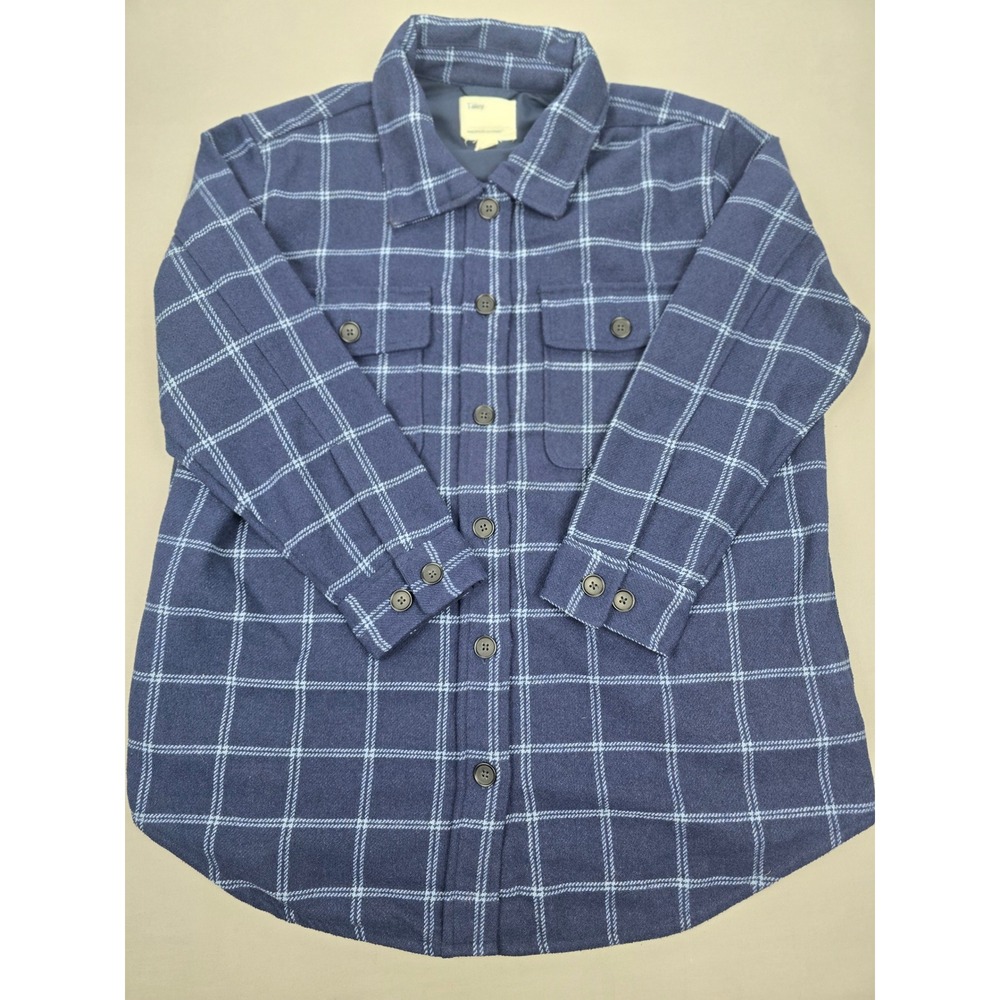 Tilley Navy Blue Plaid Wool Blend Button Flannel Shirt Jacket - XL